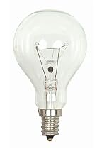 60 Watt A15 Incandescent Light Bulb / Intermediate Base (E17 Base) / Clear / Replacement Ceiling Fan Light Bulb