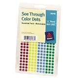 Color Dot, See-Thru, Removable, 1/4" Diameter, Assorted Colors, 860/Pack AVE05796
