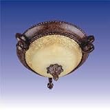 Windsor Bronze Finish Three Light Flush Mount