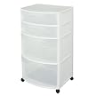 White Sterilite 4-Drawer Plastic Cart with Wheels