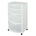 White Sterilite 4-Drawer Plastic Cart with Wheels