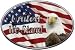 Oval American Flag and Bald Eagle - 12