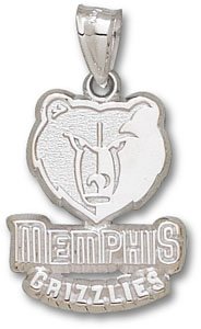 Memphis Grizzlies Sterling Silver Logo 5/8'' Pendant