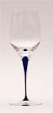 Set Of Four (4) TEARS & CHEERS COLLECTION Romanian Crystal WHITE WINE Blue Stemmed Glass BARWARE