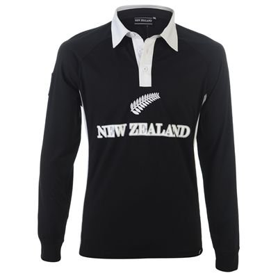 LB New Zealand Long Sleeved Rugby Shirt Mens Black X-X Large LB New Zealand Long Sleeved Rugby Shirt Mens Black X-X Large
