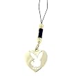 Licensed Playboy Cellphone Charm with Black Braided Baton Holding Silver Heart with Bunny Cutout