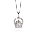 Sterling Silver and CZ Horse and Horseshoe Necklace
