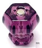 LOT of 8 Antique type AMETHYST Glass Knob Pulls with Custom Flush-Fit Connectors,1920 Depression Replicas