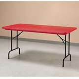 CORRELL Folding Tables - Brightly Colored Folding Tables - Red