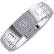 Princess Cut Diamond, 14Kt. White Gold. Diamond Comfort-Fit Wedding Band