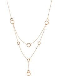 14K Rose Multi-Circle Fashion 18" Necklace in 14k Rose Gold