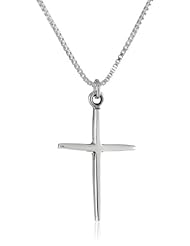 Bob Siemon Sterling Silver Small Round Point Cross Pendant Necklace, 18"