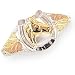 Beautifully Crafted Diamond-cut Sterling-silver Yellow-gold Black Hills Gold Women's Horseshoe Ring