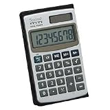 8-Digit Dual Power Pocket Calculator, 2-7/8x4-3/4x5/16, Sold as 1 each