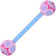 BIOPLAST Blue Pink MARRACAS Barbell Tongue Ring
