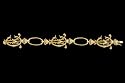 Christian Audigier Crystal Set CA Logo Link Bracelet in 18 Karat Gold Plate - Vermeil