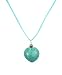 Necklace - N4 - Turquoise Semi Precious Gemstone on Aqua Silky Satin Cord ~ Heart Shape