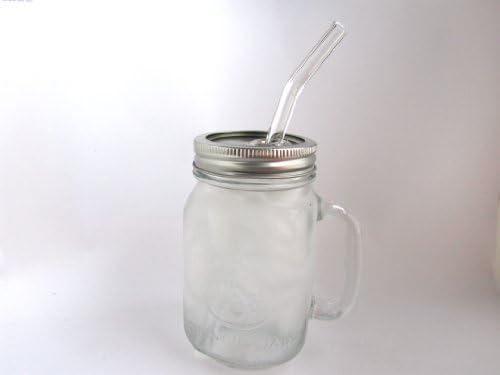 Handle Mason Jar To Go Cup with Clear Bent Straw