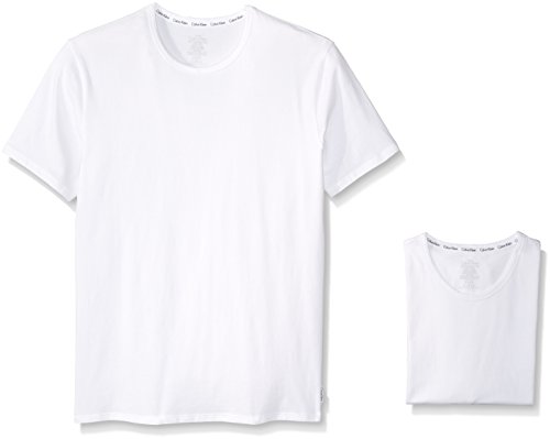 Calvin Klein Men's 2-Pack Modern Cotton Sretch Crew T-Shirt, White, Medium