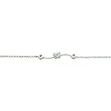Sterling Silver Cubic Zirconia Rolo Link Bracelet 6