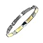 Stainless Steel black Titanium Finish Gold Vermeil Bracelet