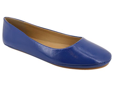 CRINKLE PATENT ROUND TOE FLAT