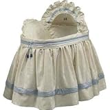 Baby King and Queen Blue Bassinet Liner/Skirt and Hood - Size: 13x29