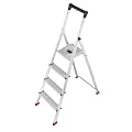 Hailo 8724-101 Alu-Sicherheits-Haushaltsleiter ParkettLine L65P 4 Stufen - Speziell f�r alle empfindlichen B�den