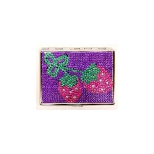 Outer Rebel Fashion Flasks and Smoking Accessories- Rhinestone Strawberries Stainless Steel...