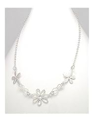 Flower Necklace In 92.5 Sterling Silver