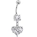 Clear Scintillating Heart Cubic Zirconia Belly Ring