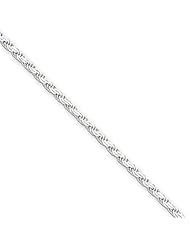 2.25mm, Sterling Silver, Flat Rope Chain, 16 inch