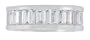 Platinum Plated Sterling Silver Cubic Zirconia Emerald-Cut Eternity Ring, Size 6