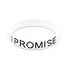 Lychee 1X White I Promise Printed Silicone Wristband Black Bracelet