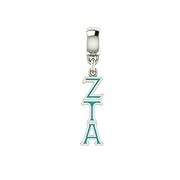 Zeta Tau Alpha Lavaliere Drop Charm. Solid Sterling Silver with Enamel