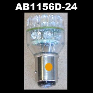 LED Light bulb for automotive applications, 24LED 1156 12V, Amber