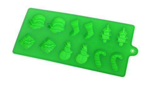 Christmas Gift Style Silicone 12-Cup DIY Cake Baking Mold-12-Cup, Green - (Premium Quality)
