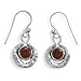 Oxidized Hammered Sterling Silver Faceted Garnet title=