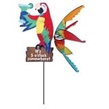 Island Parrot Outdoor Lawn Wind Spinner - It