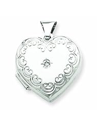 Sterling Silver Diamond Heart Locket