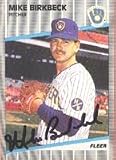 Mike Birkbeck, Milwaukee Brewers Autographed Card