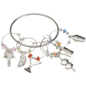 Prodyne W-6-M Pewter Stemware Charms, Martini Bar, Silver
