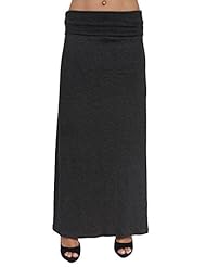 Apparel: Gorgeous Womens Rayon Span Full Length MAXI SKIRT: Heather Charcoal (XL)