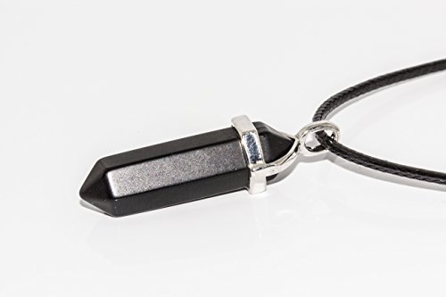 BRCbeads Nice Faceted Black Obsidian Healing Point Chakra Pendant 39x8mm 1pcs per Bag for Necklace Making