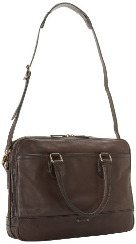Frye James Work Zip Tumbled Full Grain DB116 Briefcase,Dark Brown,One Size