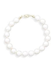 7 Inch 14k Yellow Gold 8-8.5mm Freshwater Pearl Bracelet