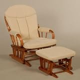 Dutailier Julia Chair & Stool Set in Spice Wood & Cream Upholstery