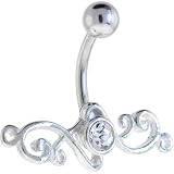 REVERSIBLE Crystalline SINGLE GEM TRIBAL Belly Button Ring