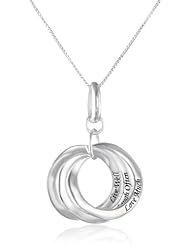 Sterling Silver "Laugh Often Love Much Live Well" Three Circle Pendant Necklace , 18"