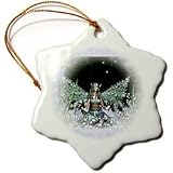 Winter Solstice Winter Fairy - 3 Inch Snowflake Porcelain Ornament